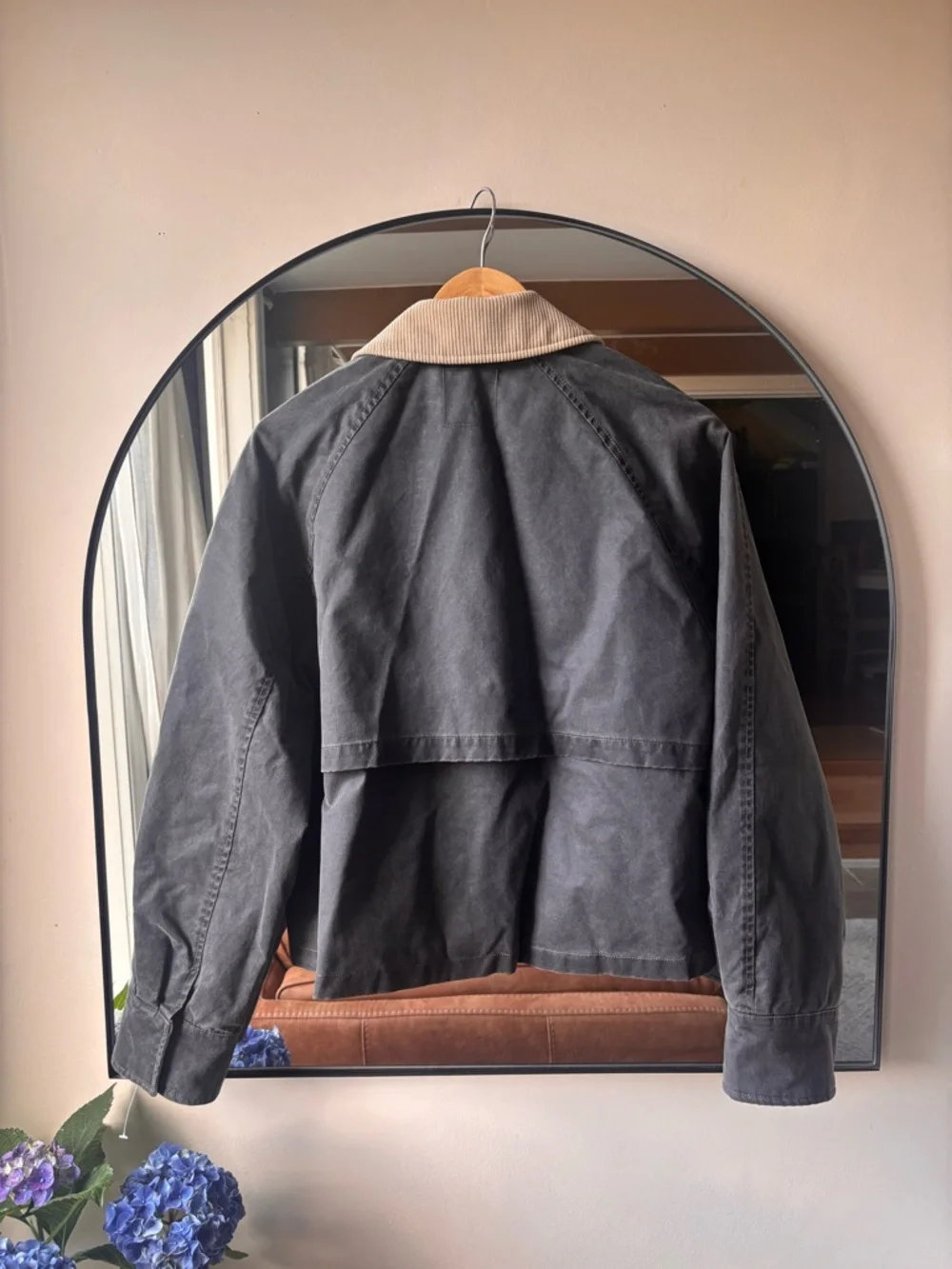 ZARA | corduroy collar waxed jacket | size xs - Picture 5 of 5